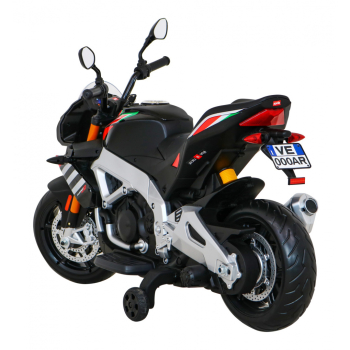 Aprilia Tuono V4 Motor na akumulator dla dzieci Czarny + Panel MP3 + Kółka pomocnicze + Wolny Start