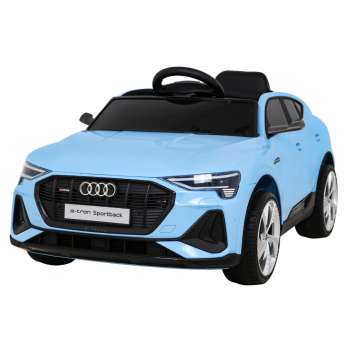 Audi E-Tron Sportback dla dzieci Niebieski + Pilot + Napęd 4x4 + Wolny Start + Radio MP3 + LED