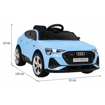 Audi E-Tron Sportback dla dzieci Niebieski + Pilot + Napęd 4x4 + Wolny Start + Radio MP3 + LED