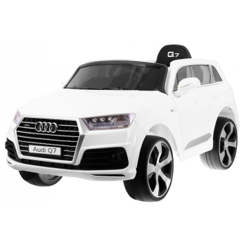 Audi Q7 Lift na akumulator dla dzieci Biały + Pilot + Wolny Start + EVA + Ekoskóra + MP3 LED