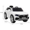 Audi Q8 Lift na akumulator dla dzieci Biały + Pilot + EVA + Wolny Start + MP3 USB + LED