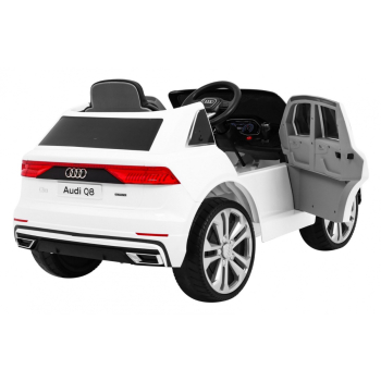 Audi Q8 Lift na akumulator dla dzieci Biały + Pilot + EVA + Wolny Start + MP3 USB + LED