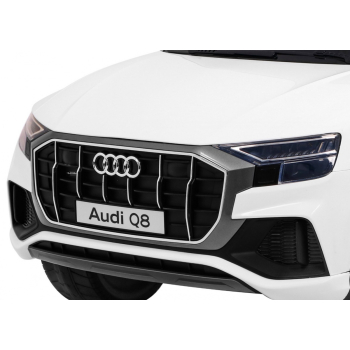 Audi Q8 Lift na akumulator dla dzieci Biały + Pilot + EVA + Wolny Start + MP3 USB + LED