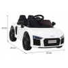 Audi R8 na akumulator dla dzieci Biały + Pilot + EVA + Wolny Start + MP3 LED