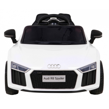 Audi R8 na akumulator dla dzieci Biały + Pilot + EVA + Wolny Start + MP3 LED