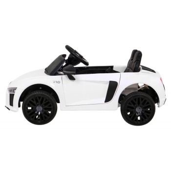 Audi R8 na akumulator dla dzieci Biały + Pilot + EVA + Wolny Start + MP3 LED