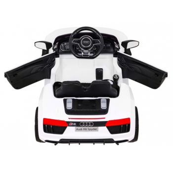 Audi R8 na akumulator dla dzieci Biały + Pilot + EVA + Wolny Start + MP3 LED