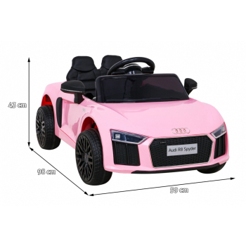 Audi R8 na akumulator dla dzieci Różowy + Pilot + EVA + Wolny Start + MP3 LED