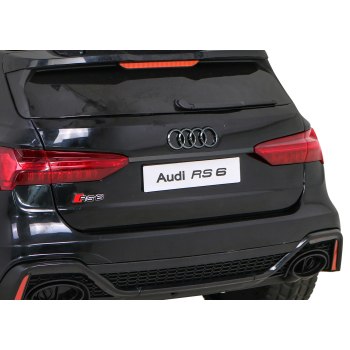 Audi RS 6 Elektryczny Samochodzik dla dzieci Czarny + Pilot + Koła EVA + Wolny Start + Audio LED