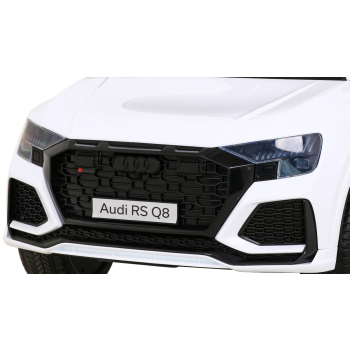 Audi RS Q8 Autko na akumulator Biały + Pilot + Wolny Start + EVA + LED + MP3 USB