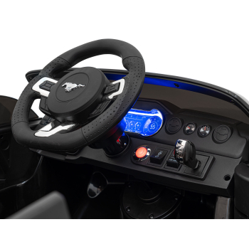 Autko Ford Mustang GT na akumulator dla dzieci Czarny + Regulacja siedzenia + Audio LED + EVA + Wolny Start