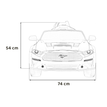 Autko Ford Mustang GT na akumulator dla dzieci Czarny + Regulacja siedzenia + Audio LED + EVA + Wolny Start