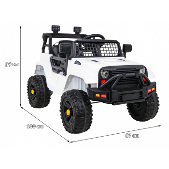 Autko Jeep Dark Night na akumulator dla dzieci Biały + Wolny Start + EVA + Audio LED