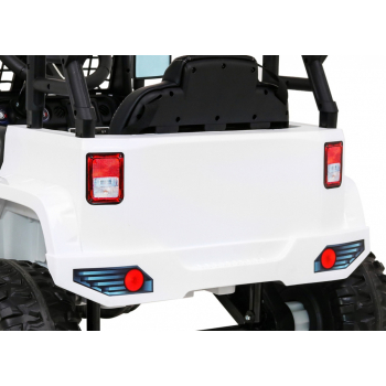 Autko Jeep Dark Night na akumulator dla dzieci Biały + Wolny Start + EVA + Audio LED