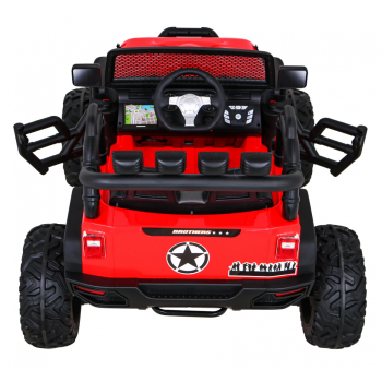 Autko terenowe Brothers na akumulator Czerwony + Pilot + Wolny Start + EVA + LED MP3