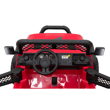 Autko terenowe Geoland Power dla 2 dzieci Czerwony + Pilot + Silniki 2x200W + Bagażnik + Radio MP3 + LED