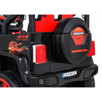 Autko terenowe Raptor Drifter Płomienie + Pilot + Napęd 4x4 + Schowek + Wolny Start + MP3 LED