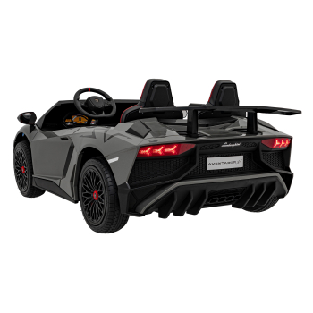 Auto Lamborghini Aventador SV na akumulator dla 2 dzieci Szary + Pilot 2,4 GHz + Pianka EVA + Audio LED