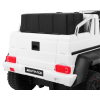 Auto Mercedes G63 6x6 MP4 dla dzieci Biały + 2 Pedały gazu + Regulacja siedzenia + MP4 + LED + Bagażnik + Kufer dla rodzica