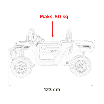 Auto Pick-Up Speed 900 dla dzieci Niebieski + Napęd 4x4 + Ruchomy kiper + Bagażnik + Pilot + Łopatka + Audio LED