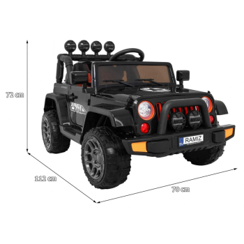 Auto Terenowe Full Time 4WD dla dzieci Czarny + Napęd 4x4 + Pilot