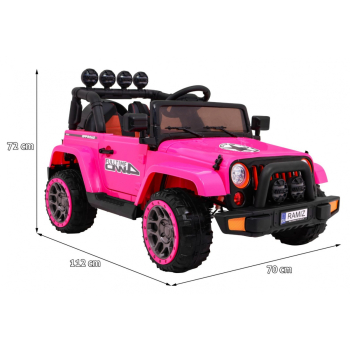 Auto Terenowe Full Time 4WD dla dzieci Różowy + Napęd 4x4 + Pilot + Audio LED + Schowek