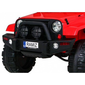 Auto na akumulator All Terrain dla dzieci Czerwony Terenówka typu jeep + Pilot + Światła Dźwięki