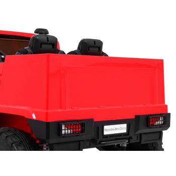Auto na akumulator Mercedes-Benz Zetros dla dzieci Czerwony + 2-osobowy + Bagażnik + Pilot