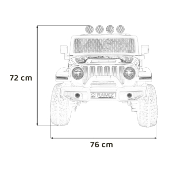 Auto terenowe OFF-ROAD 3.0 dla dzieci Czarny + Pilot + Wolny Start + Pasy + Audio LED
