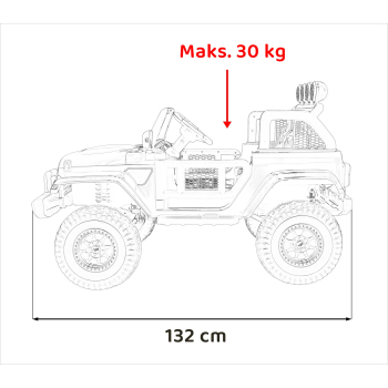 Auto terenowe OFF-ROAD 3.0 dla dzieci Czerwony + Pilot + Wolny Start + Pasy + Audio LED