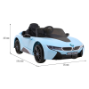BMW I8 Lift Auto na akumulator Niebieski + Pilot + Wolny Start + 3-pkt pasy + MP3 USB + LED