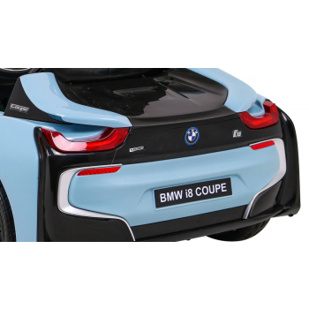 BMW I8 Lift Auto na akumulator Niebieski + Pilot + Wolny Start + 3-pkt pasy + MP3 USB + LED