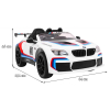 BMW M6 GT3 Auto na akumulator dla dzieci Biały + Nawiew powietrza + Dźwięki MP3 Światła + Pilot