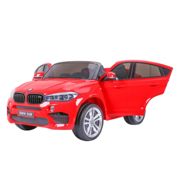 BMW X6M XXL dla 2 dzieci Czerwony SUV + Pilot + Ekoskóra