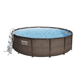 Basen Stelażowy 14FT 427x107 cm Power Steel Deluxe Rattan S