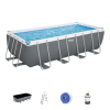 Basen stelażowy Power Steel 488x244x122 16x8FT BESTWAY 6w1 + Pompa piaskowa