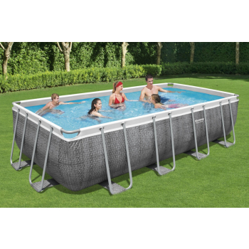 Basen stelażowy Power Steel 549x274x122 Imitacja Rattanu 18x9FT BESTWAY 6w1