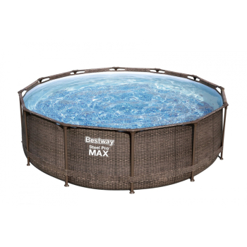 Basen stelażowy Steel Pro MAX 366x100 Brązowy 12FT BESTWAY 4w1 + Pompa Filtr + Drabinka