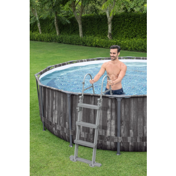 Basen stelażowy Steel Pro MAX 366x100 Imitacja Drewna 12FT BESTWAY 4w1 + Pompa Filtr + Drabinka