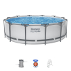Basen stelażowy Steel Pro MAX 366x100 Szary 12FT BESTWAY 4w1 + Pompa Filtr + Drabinka