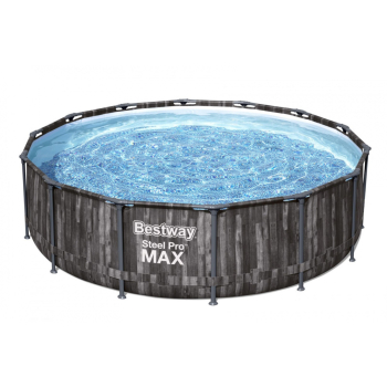 Basen stelażowy Steel Pro MAX 427x107 Imitacja Drewna 14FT BESTWAY 5w1 + Pompa + Drabinka