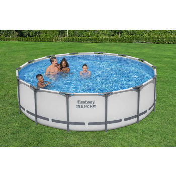 Basen stelażowy Steel Pro MAX 427x107 Szary 14FT BESTWAY 5w1 + Akcesoria