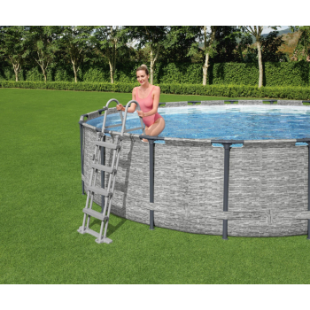 Basen stelażowy Steel Pro MAX 488x122 Imitacja Kamienia 16FT BESTWAY 5w1 + Akcesoria