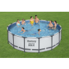 Basen stelażowy Steel Pro MAX 488x122 Szary 16FT BESTWAY 5w1 + Drabinka + Pokrywa