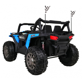Buggy Racer dla dzieci Niebieski + Napęd 4x4 + Pilot + Wolny Start + Bagażnik + EVA + LED MP3
