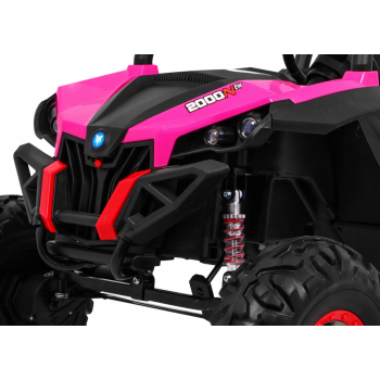 Buggy SuperStar dla dzieci Różowy + MP4 + Napęd 4x4 + Pilot + Bagażnik + LED + Blokada drzwi