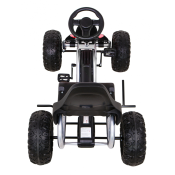Duży Gokart Strong na pedały dla dzieci Czarny + Obciążenie 100 kg + Koła EVA + Hamulec ręczny + Sportowy fotel
