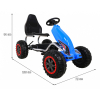 Duży Gokart Strong na pedały dla dzieci Niebieski + Obciążenie 100 kg + Koła EVA + Hamulec ręczny + Sportowy fotel