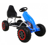 Duży Gokart Strong na pedały dla dzieci Niebieski + Obciążenie 100 kg + Koła EVA + Hamulec ręczny + Sportowy fotel