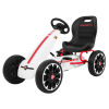 Gokart ABARTH na pedały dla dzieci Biały + Koła EVA + Hamulec ręczny + Wolny bieg